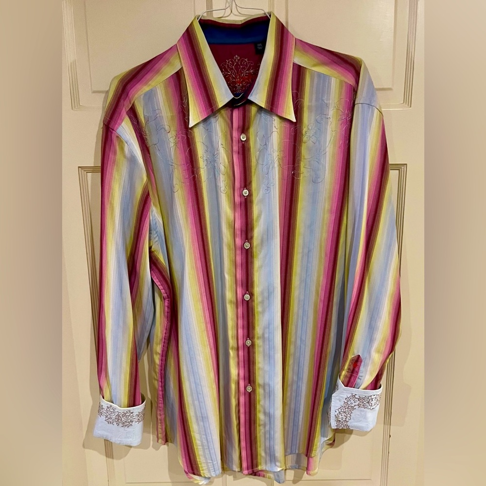 Robert Graham Long Sleeve Shirt with Fold Over Cuffs